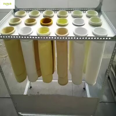 أكياس مرشح مجمع الغبار المصنوعة من البوليستر نومكس PTFE PPS P84 الألياف الزجاجية لتجميع الغبار في مصانع الأسمنت والفحم والصلب