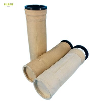 كيس فلتر صناعي P84 PPS بوليستر PTFE زجاجي مقاوم لدرجات الحرارة العالية لإزالة غبار غاز المداخن