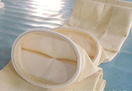 ارتفاع درجة الحرارة عالية 550gsm أكياس تصفية PPS مع غشاء PTFE لصناعة الإسمنت