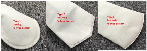 العرف 100 ميكرون PP الجوارب تصفية السائل مع الخياطة الموضوع أسفل